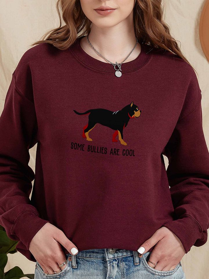 Some Bullies Are Cool Sweatshirt (Embroidered) of an American Bully(Black & Tan) product image (2)
