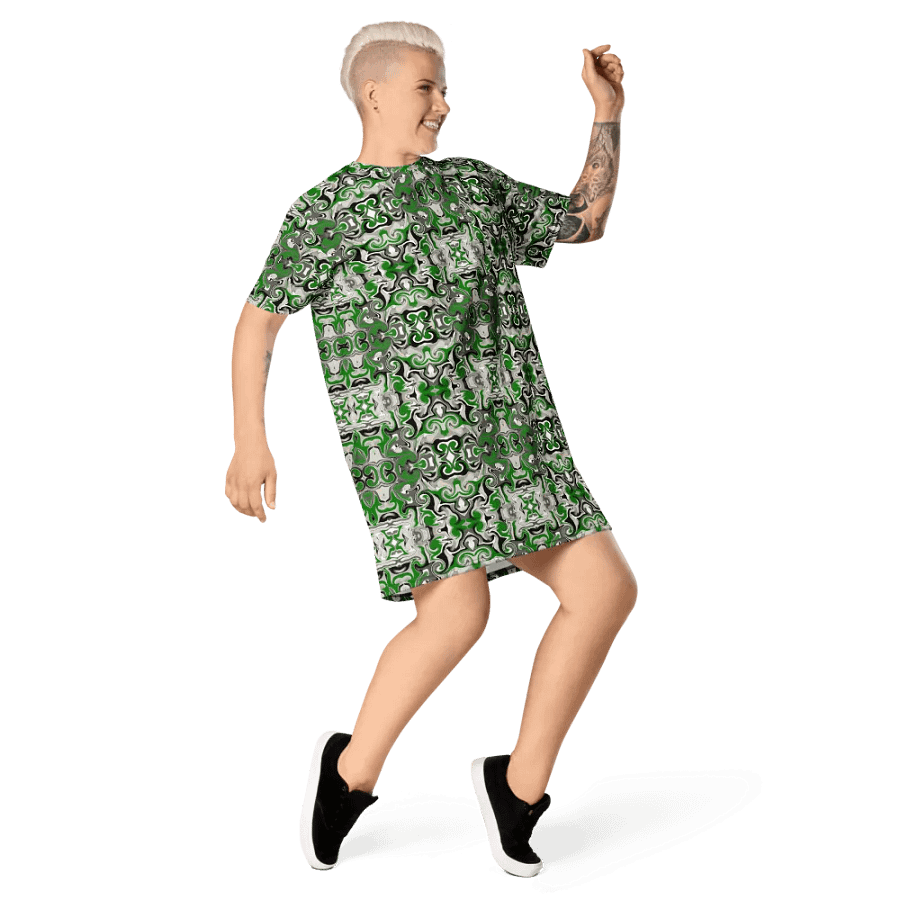 Green Baroque T-Shirt Dress product image (9)
