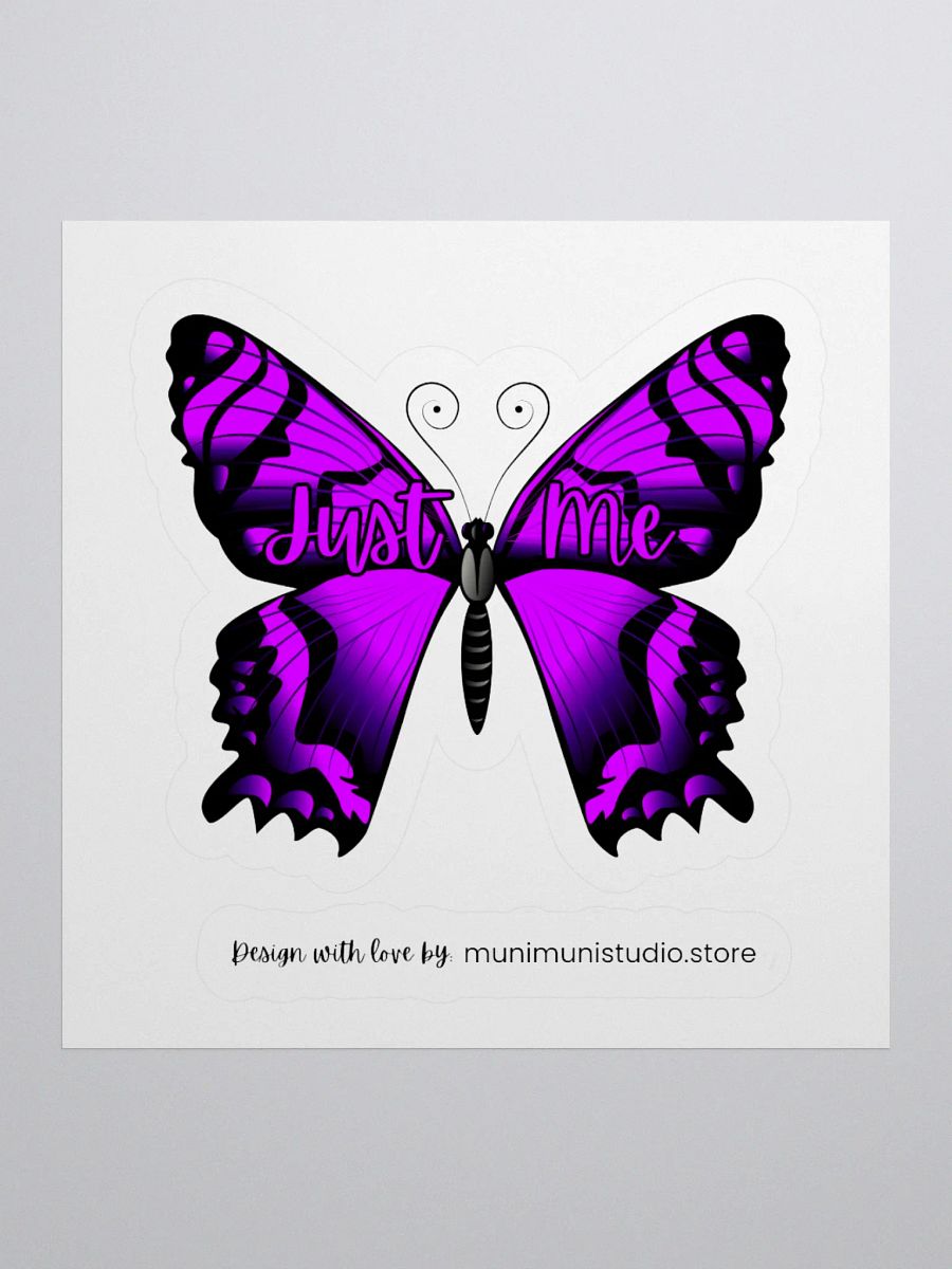 Just Me – Purple Butterfly Inspirational Quote Sticker product image (2)