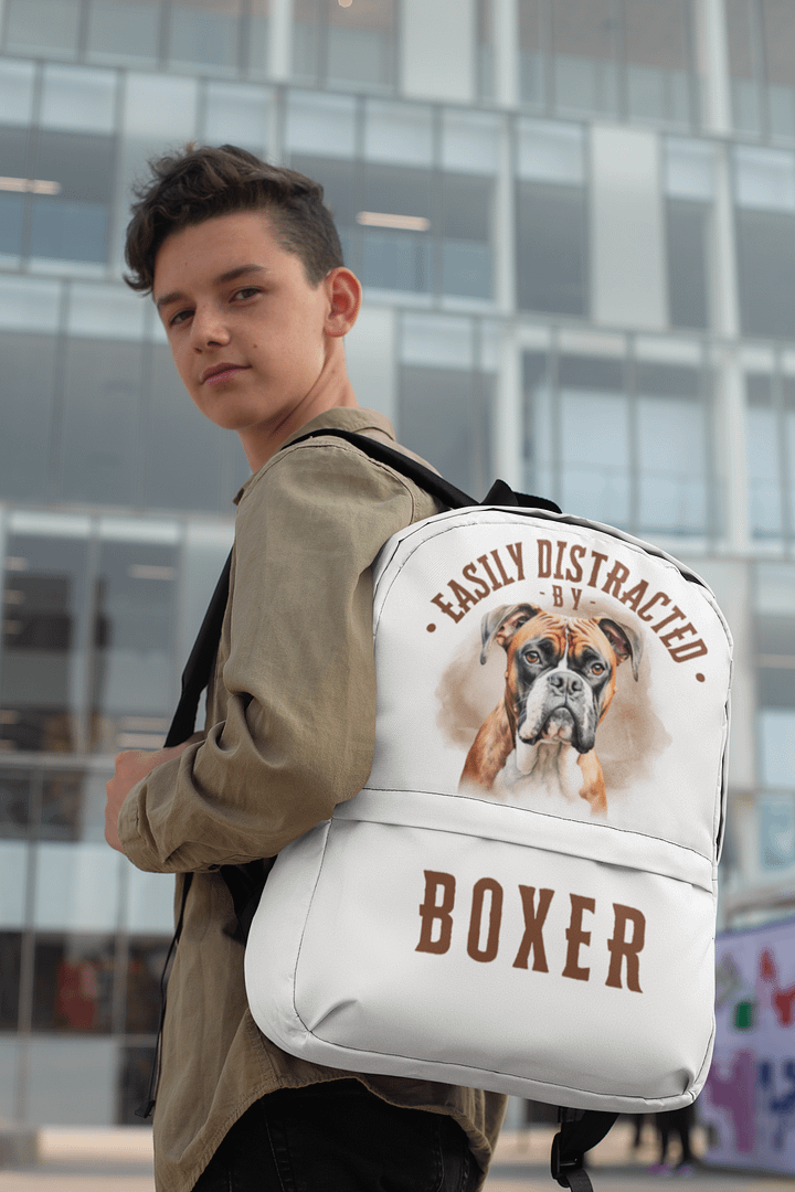 Easily Distracted By Boxer All-Over Print Backpack product image (1)