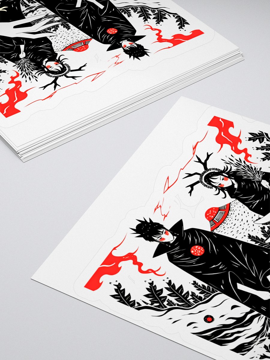 Mystical Figures in Dark Fantasy Landscape Sticker product image (12)