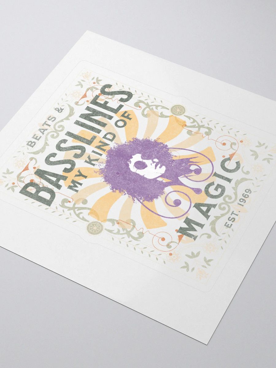 Psychedelic Beats & Basslines 1969 Sticker - Retro Music Vibes product image (3)