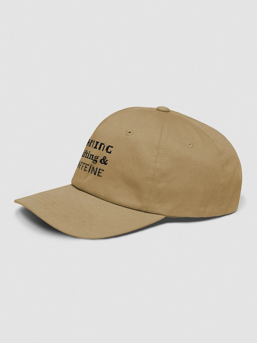 Gaming, Lifting & Caffeine Dad Hat - Black Lettering product image (3)