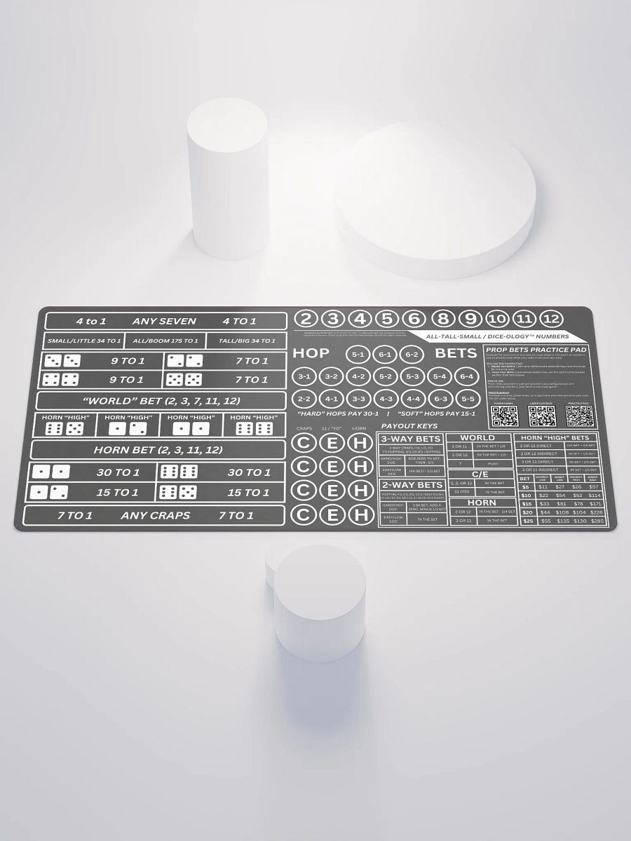 Craps Prop Box Practice Pad - Grayscale product image (1)