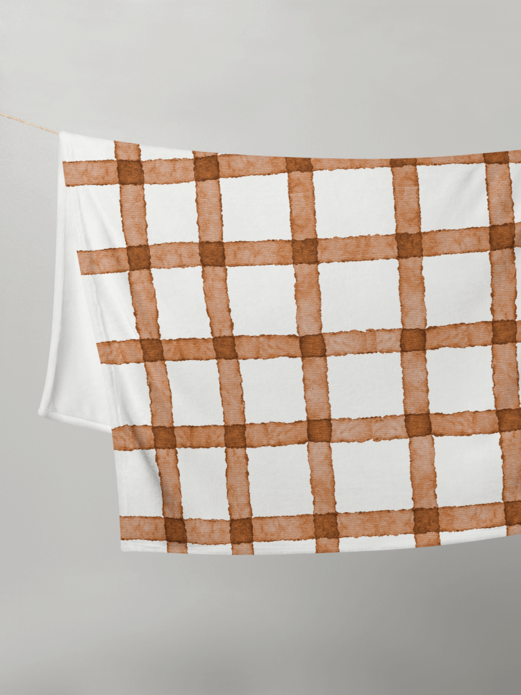 COZY GINGHAM CINNAMON BLANKET IN TWO SIZES product image (6)