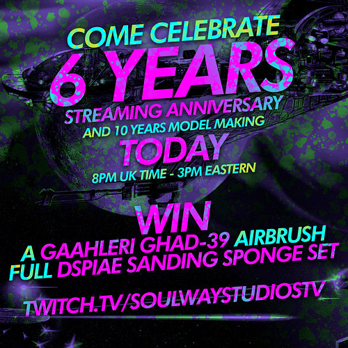 Come check out the stream this evening at 8pm UK for our 6 year stream anniversary. Might be drinking, and playing with elect...