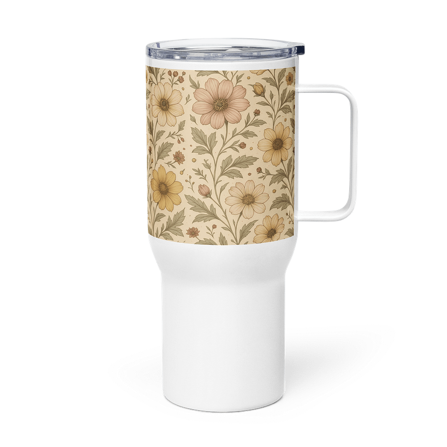 Vintage Yellow Daisy and Wildflower Travel Mug – Retro Botanical Coffee Tumbler product image (4)