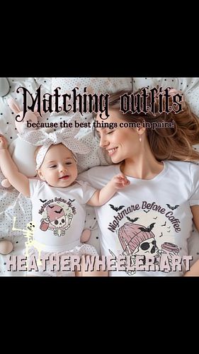 Embrace the chaos, one sip of coffee at a time! ☕👶 

This matching mom and baby shirt set is perfect for those early mornings...
