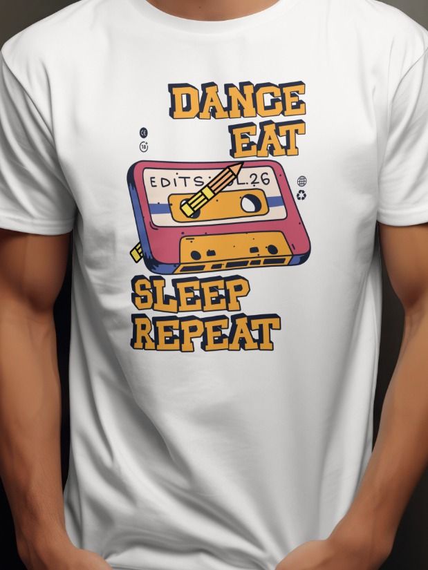Dance, Eat, Rewind, Repeat Cassette Tape T-Shirt product image (1)