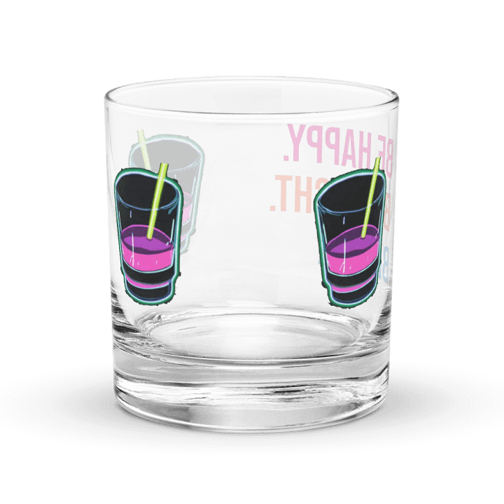Cheers Neon Motivation Rocks Glass: BE HAPPY. BE BRIGHT. BE YOU. product image (1)
