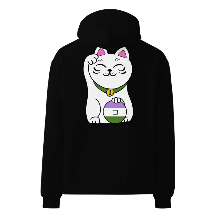Maneki neko genderqueer pride hoodie product image (6)