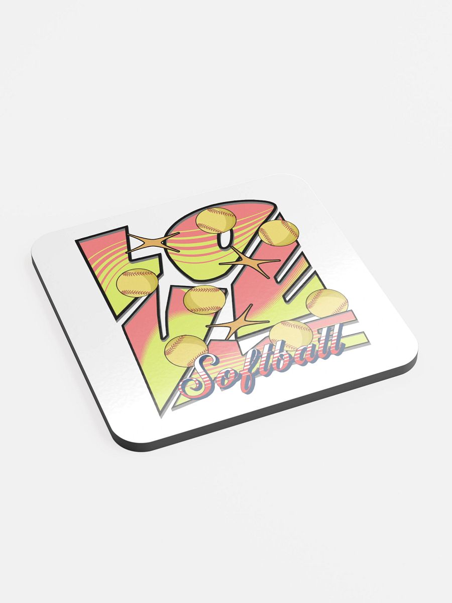 Love Me Softball Cork Coaster product image (3)