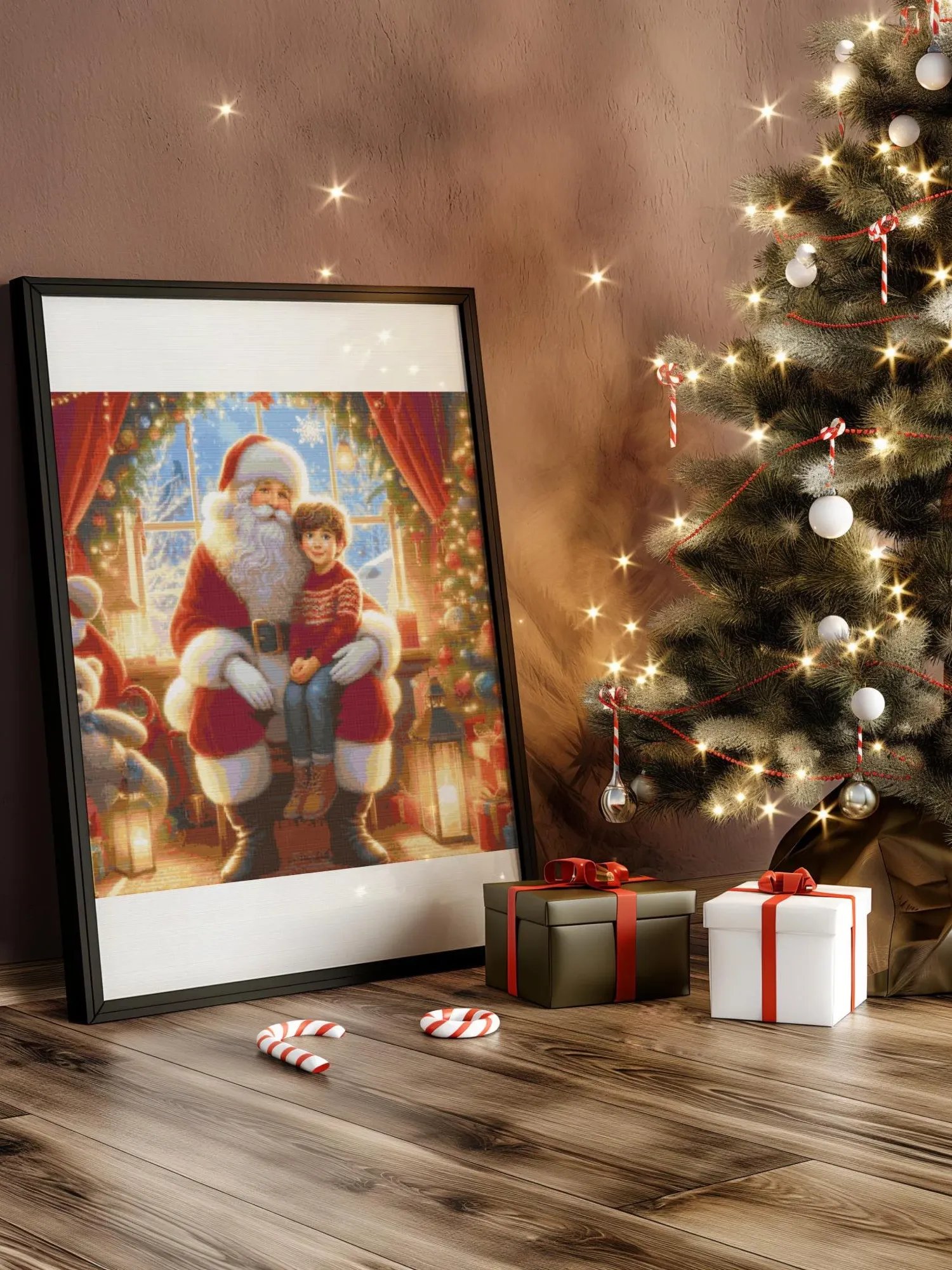 Boy Visits Santa's Grotto Cross Stitch Pattern product image (6)