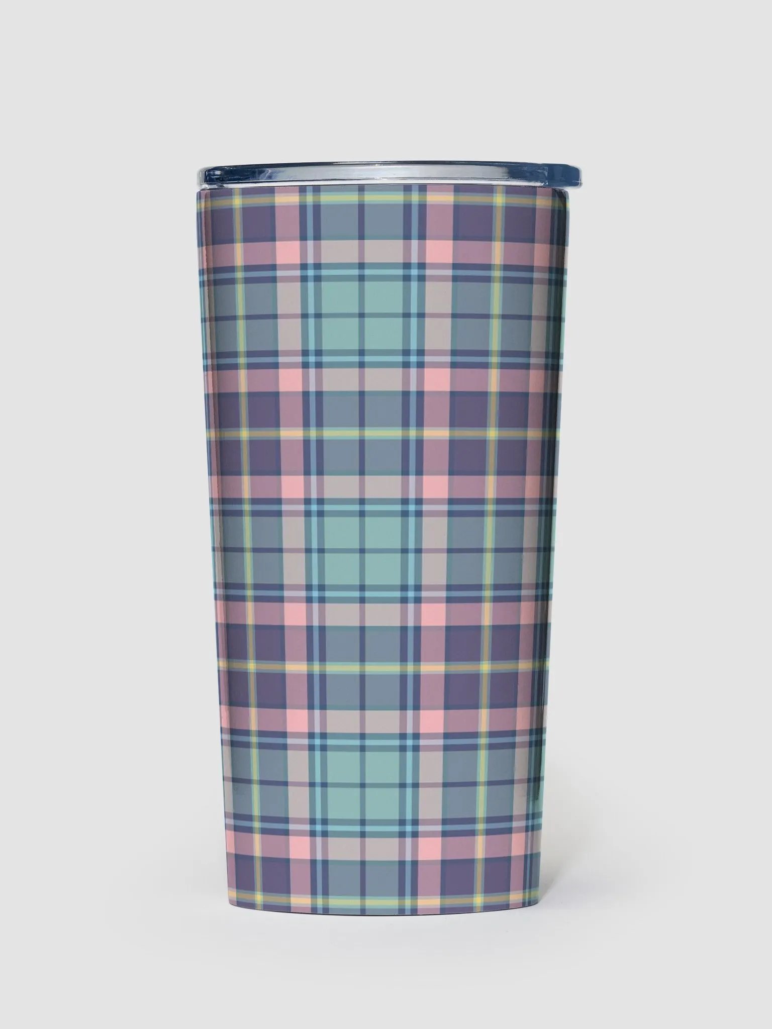 Light Green, Lavender, & Pink Plaid Travel Tumbler product image (2)
