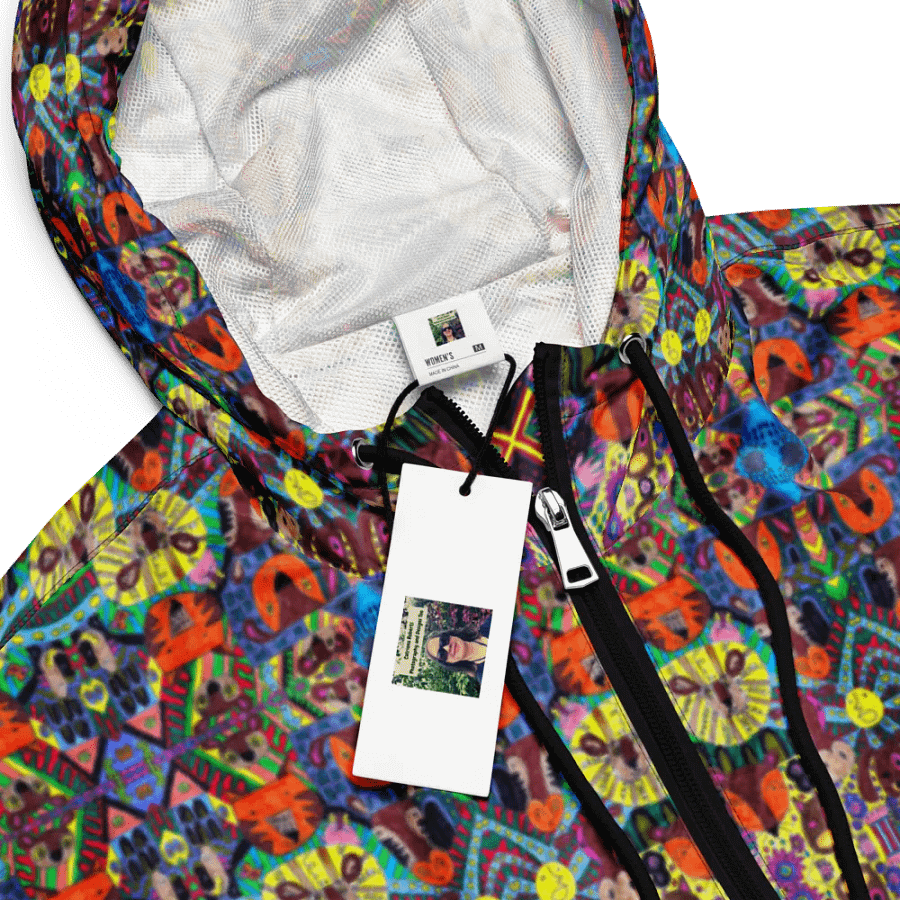 Abstract Doodle Art Animals Ladies Cropped Wind Breakers product image (10)