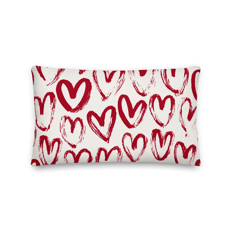 Brushstroke Hearts Print Cushion product image (2)