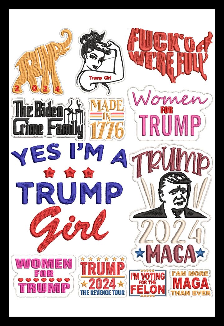2024 Trump Machine Embroidery Pattern Bundle B product image (1)