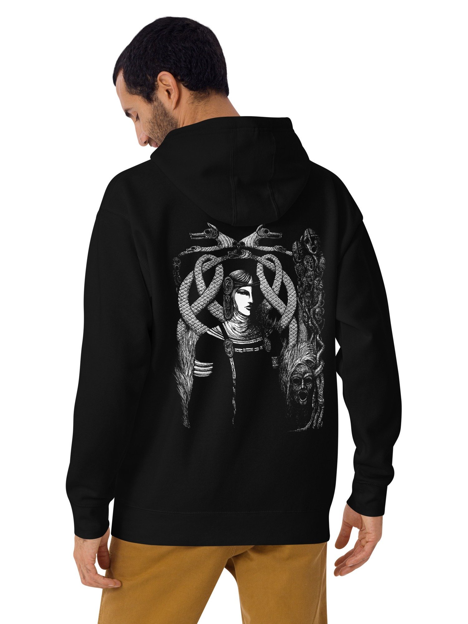 Hel in Black Unisex Hoodie Front & Back 2 in 1 Print product image (1)