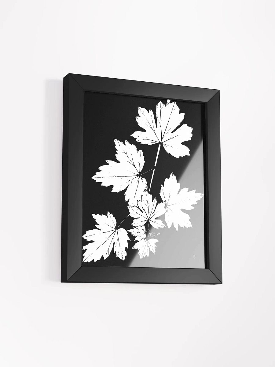 Monochrome Maple Leaves Framed Poster. -Grape Leaves Dark product image (5)