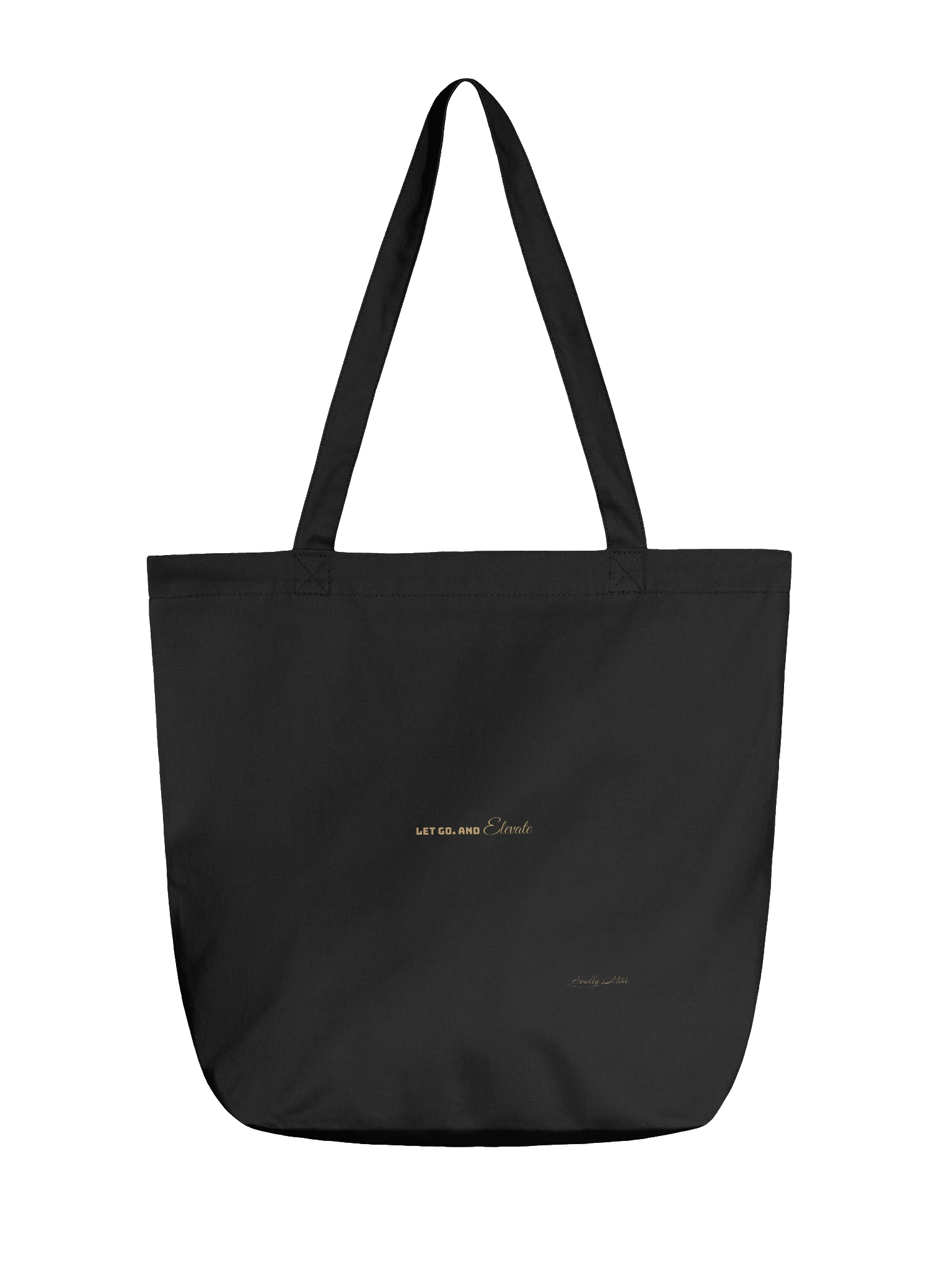 Soully Mine- GOLD PRINT Let Go. And Elevate Tote Bag in Black product image (2)