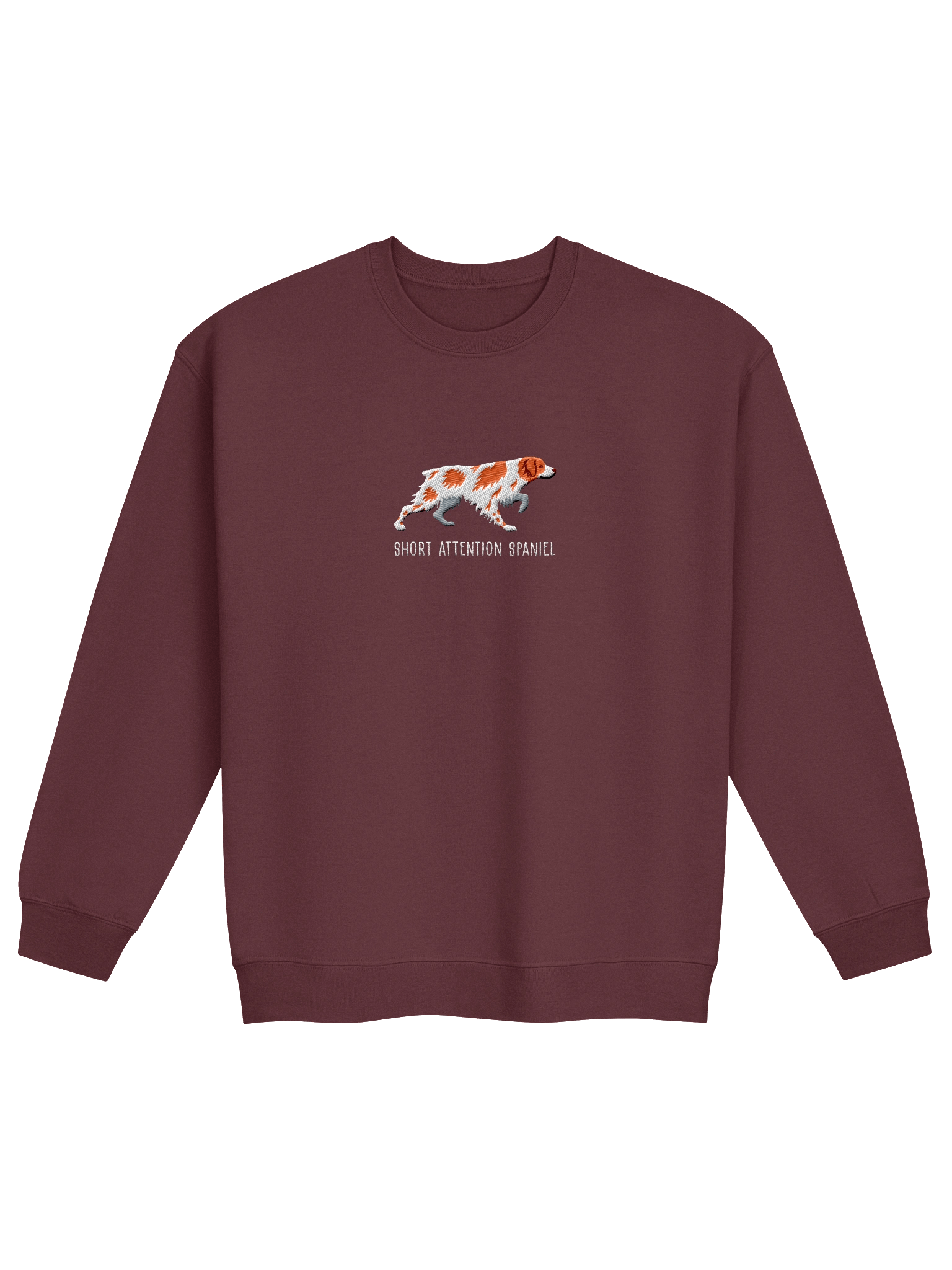 Short Attention Spaniel Sweatshirt (Embroidered) of a Brittany Spaniel(Orange) product image (5)