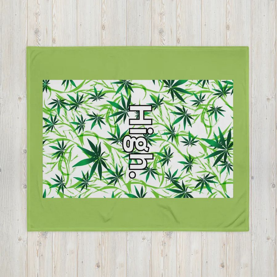 High. Cannabis Leaves Throw Blanket product image (4)