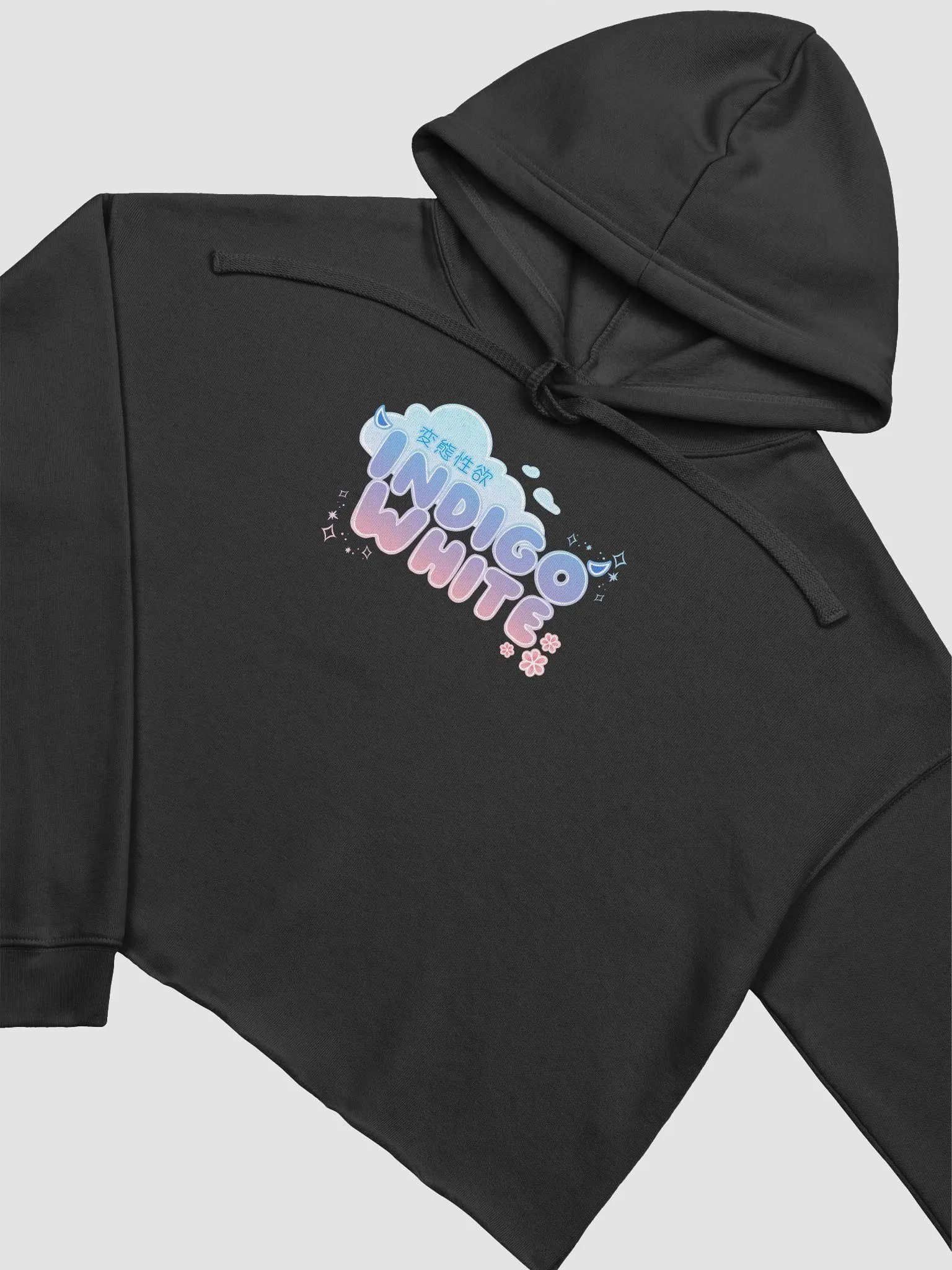 Indigo White Logo Cropped Hoodie product image (3)