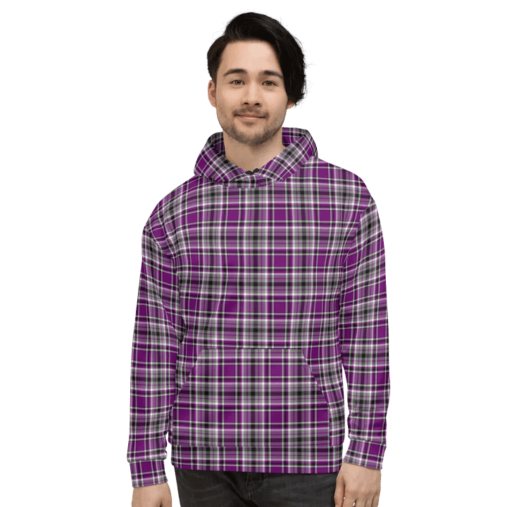 Purple, Gray, and Black Plaid Hoodie product image (2)