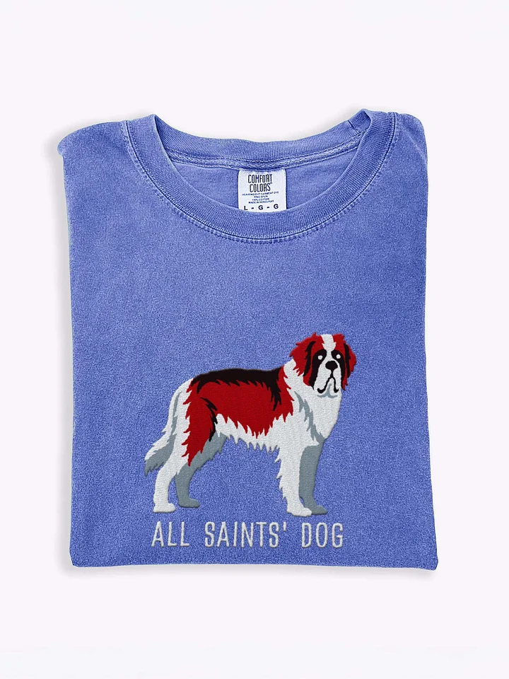 All Saints' Dog T-Shirt(Embroidered) of a Saint Bernard(Mahogany & White) product image (1)