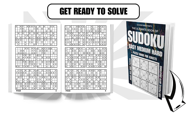 600 Easy, Medium, Hard Sudoku Puzzles | Ebook | Printable product image (2)