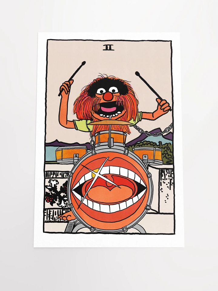 Animal Two of Wands Tarot Card Print product image (1)