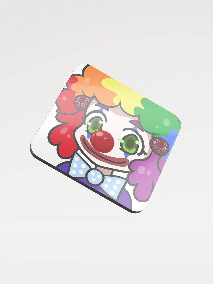 Thrift-tan clown coaster product image (1)