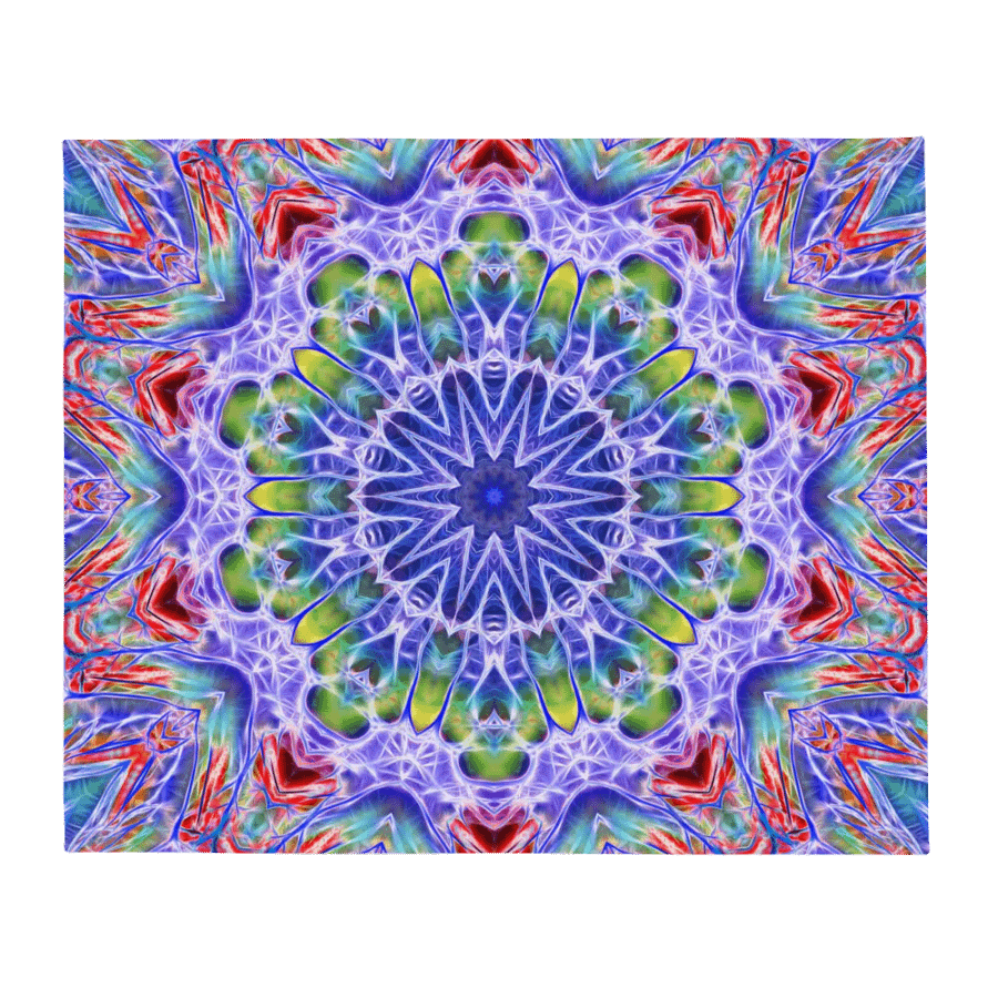 Blue Red Kaleidoscope Throw Blanket product image (13)