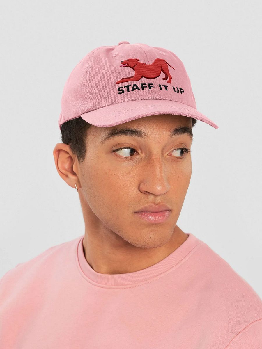 Staff It Up Classic Dad Hat(Embroidered) of a Staffordshire Terrier(Red) product image (19)
