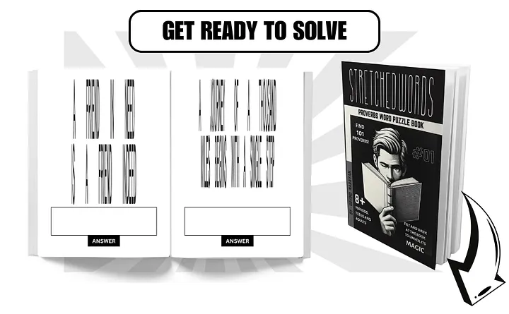Stretched Words Proverbs Word Puzzle Book For Kids, Teens, and Adults: Ages 8+ Activity Book } Ebook | Printable PDF product image (2)