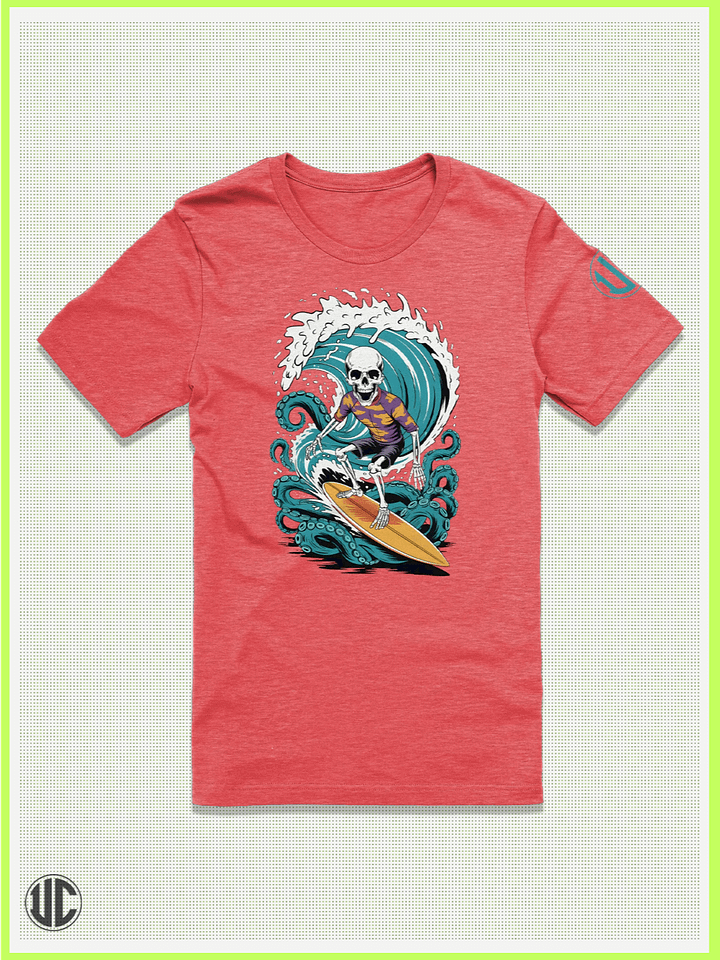 Dead Wave Rider – Skeleton Surf Tee for Streetwear and Beach Vibes product image (1)