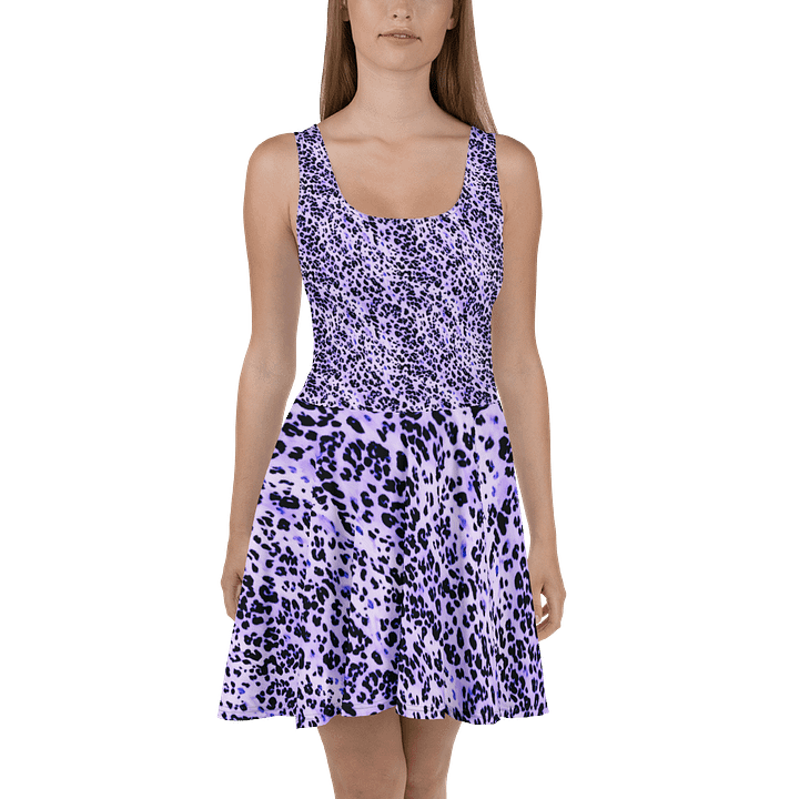 Purple Leopard Skin Skater Dress product image (2)