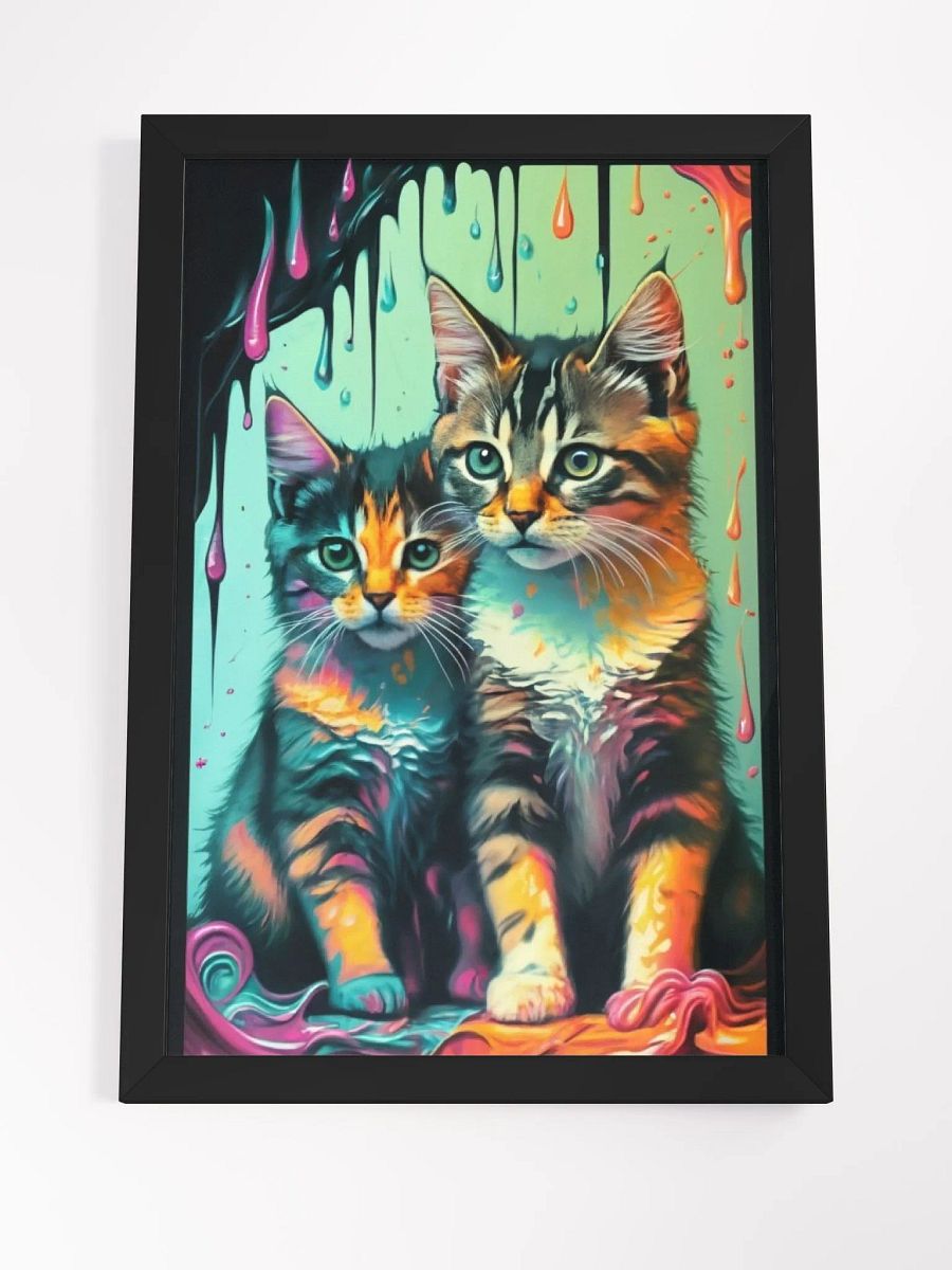 Rainbow Felines: Whimsical Cat Art Print for Playful Homes product image (7)