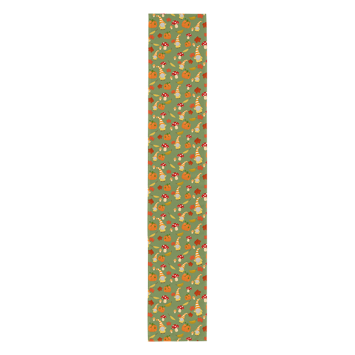 Fall with my Gnomies in Green Pattern Table Runner product image (2)