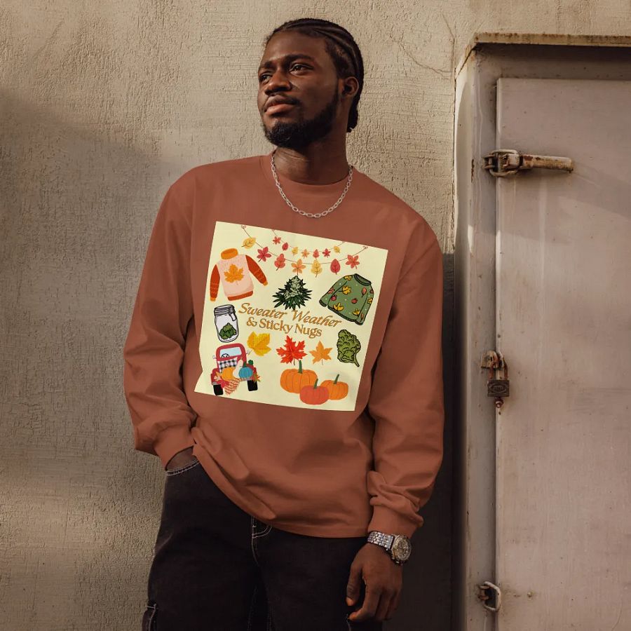 Autumn Cannabis Vibes Long Sleeve Shirt product image (11)