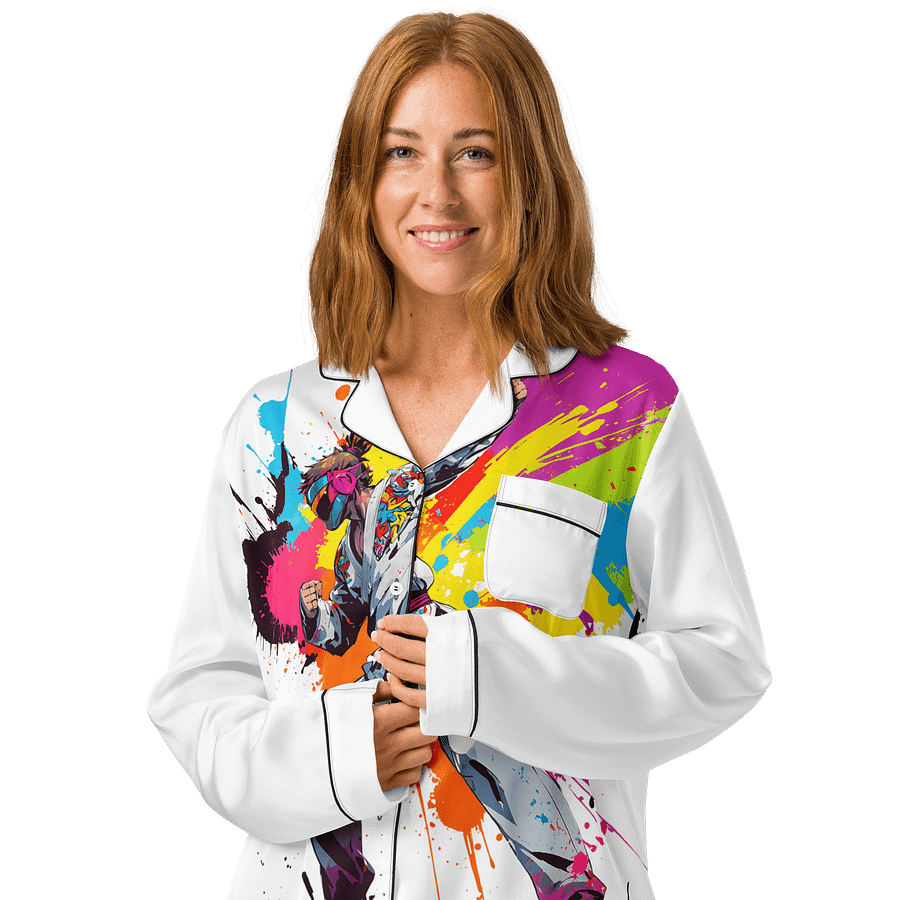 All-Over Print Women's Long Sleeve Pajama Top ( D_0144_Color Kick Taekwondo Boy of the Streets ) product image (3)