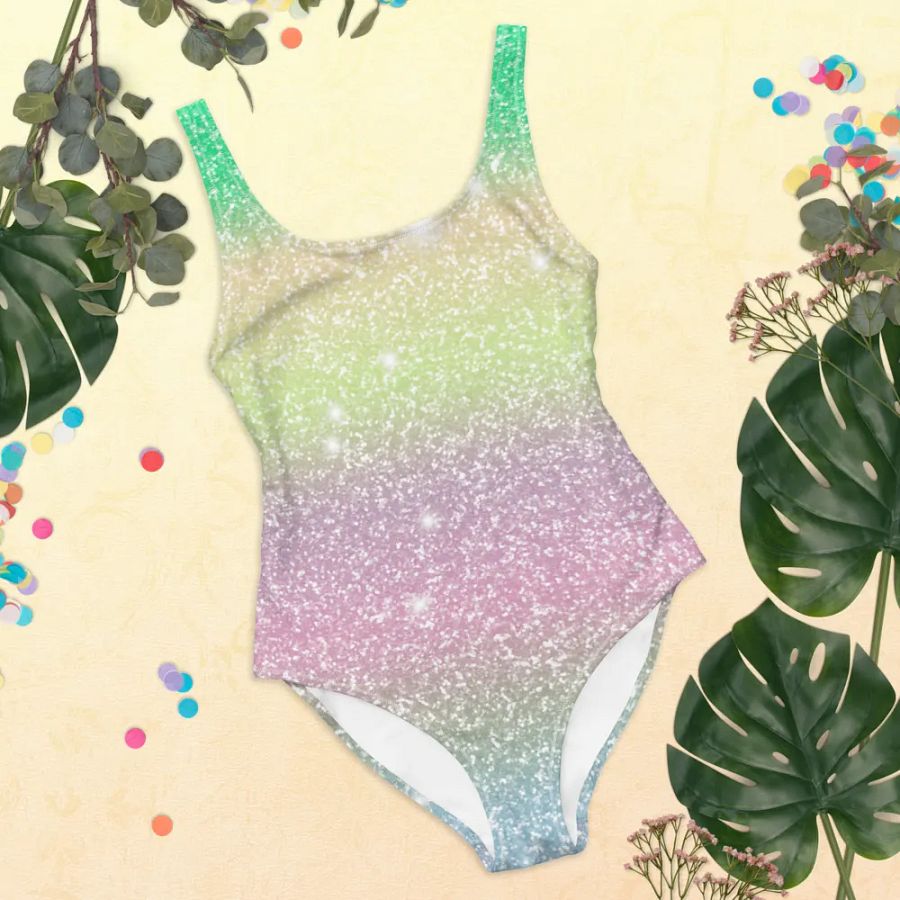 Glitter Unicorn Texture Design One Piece Swimsuit (12) product image (9)