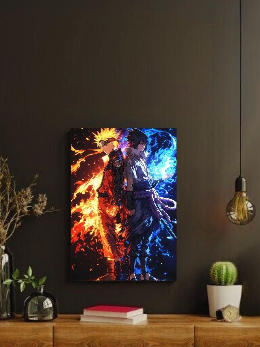 Naruto – Naruto & Sasuke Elemental Clash – 8x10 Metal Print product image (2)