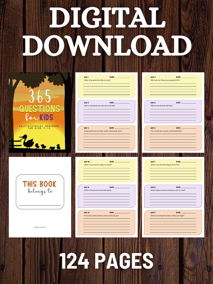 365 Questions for Kids: Self-Discovery Workbook for Kids 9-12 product image (1)
