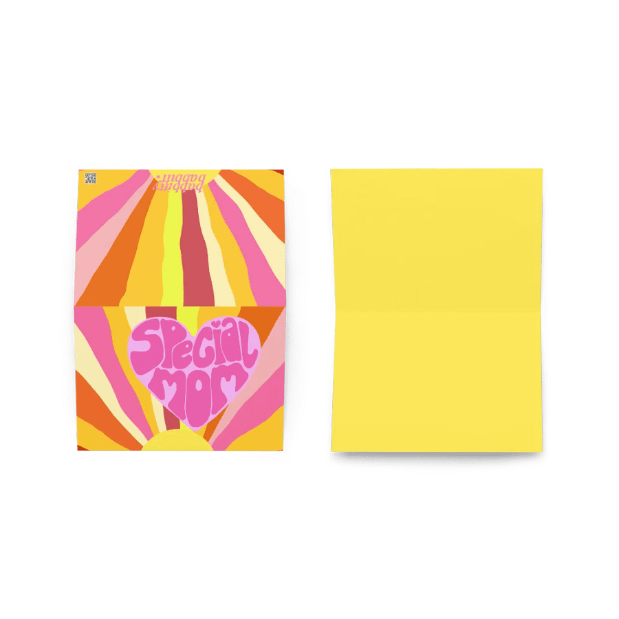 Special Mom pink retro landscape greetings card product image (3)