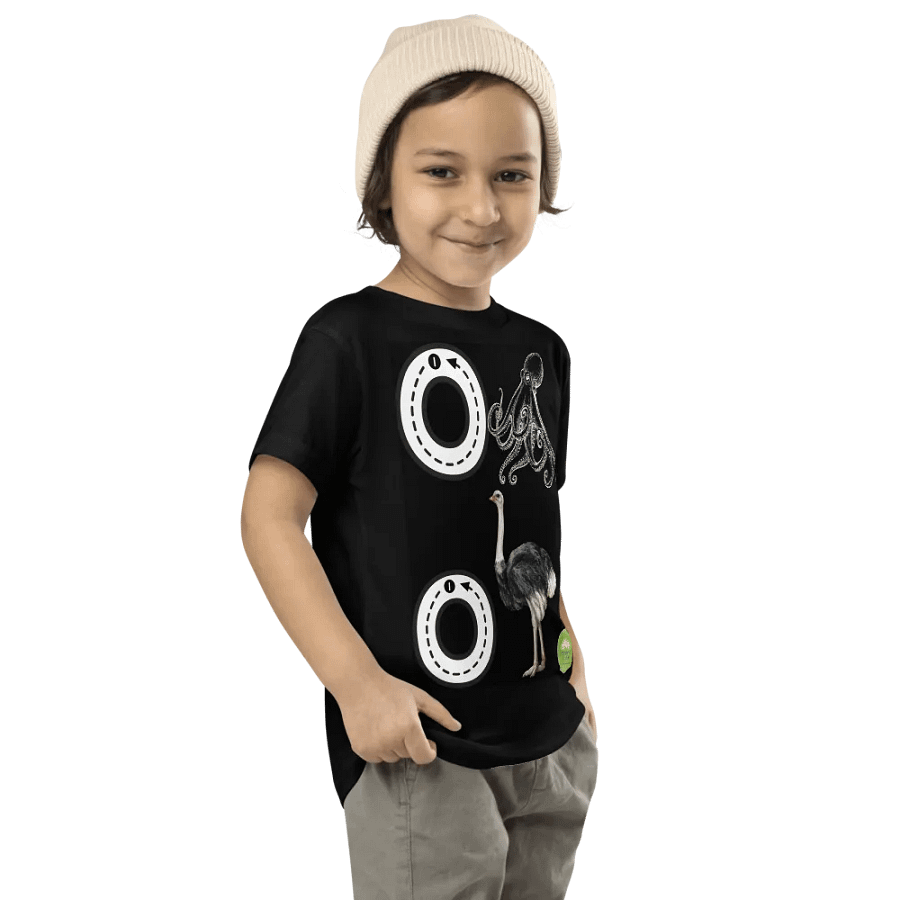 JoBeths' Toddler's Black Tee👚 Alphabet Write Oo 📝 A-Z product image (3)