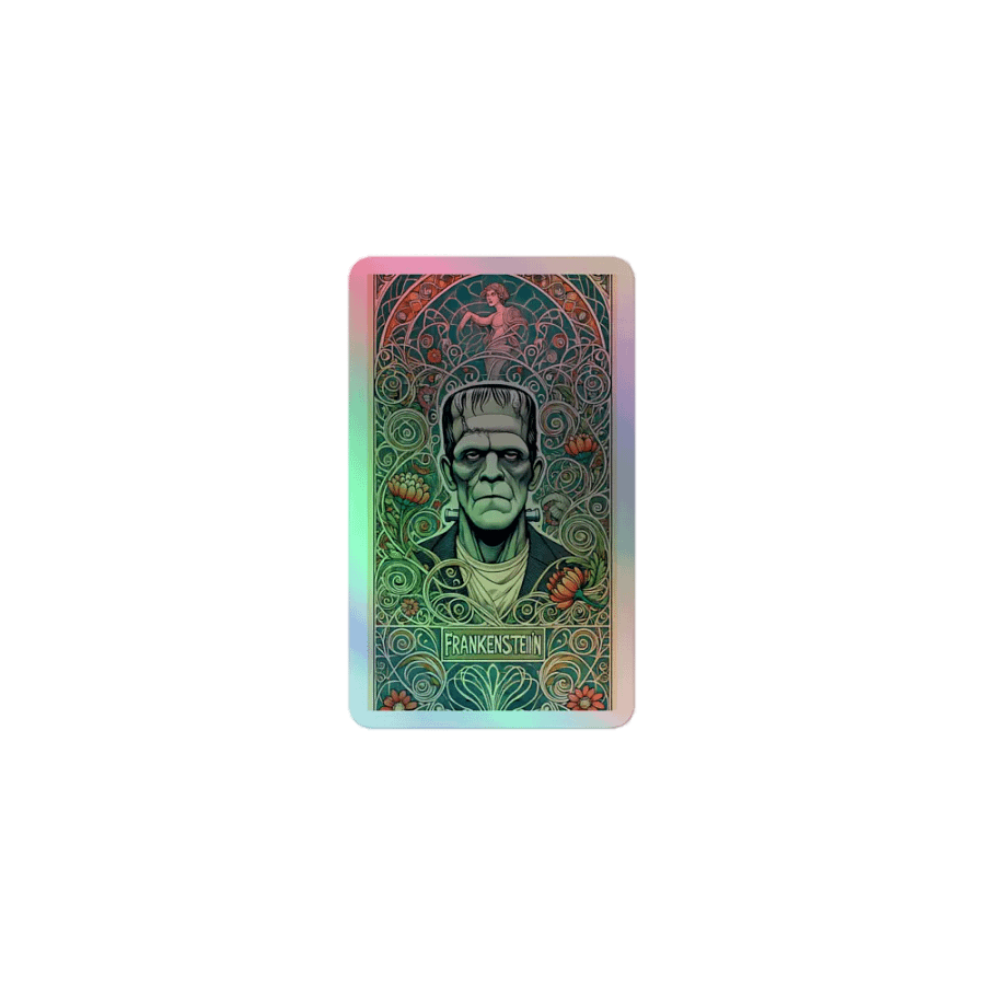 Art Nouveau Frankenstein's Monster Vinyl Sticker – Gothic Horror Art product image (1)