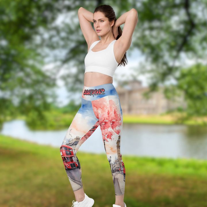 London England Watercolor All Over Print Leggings product image (2)