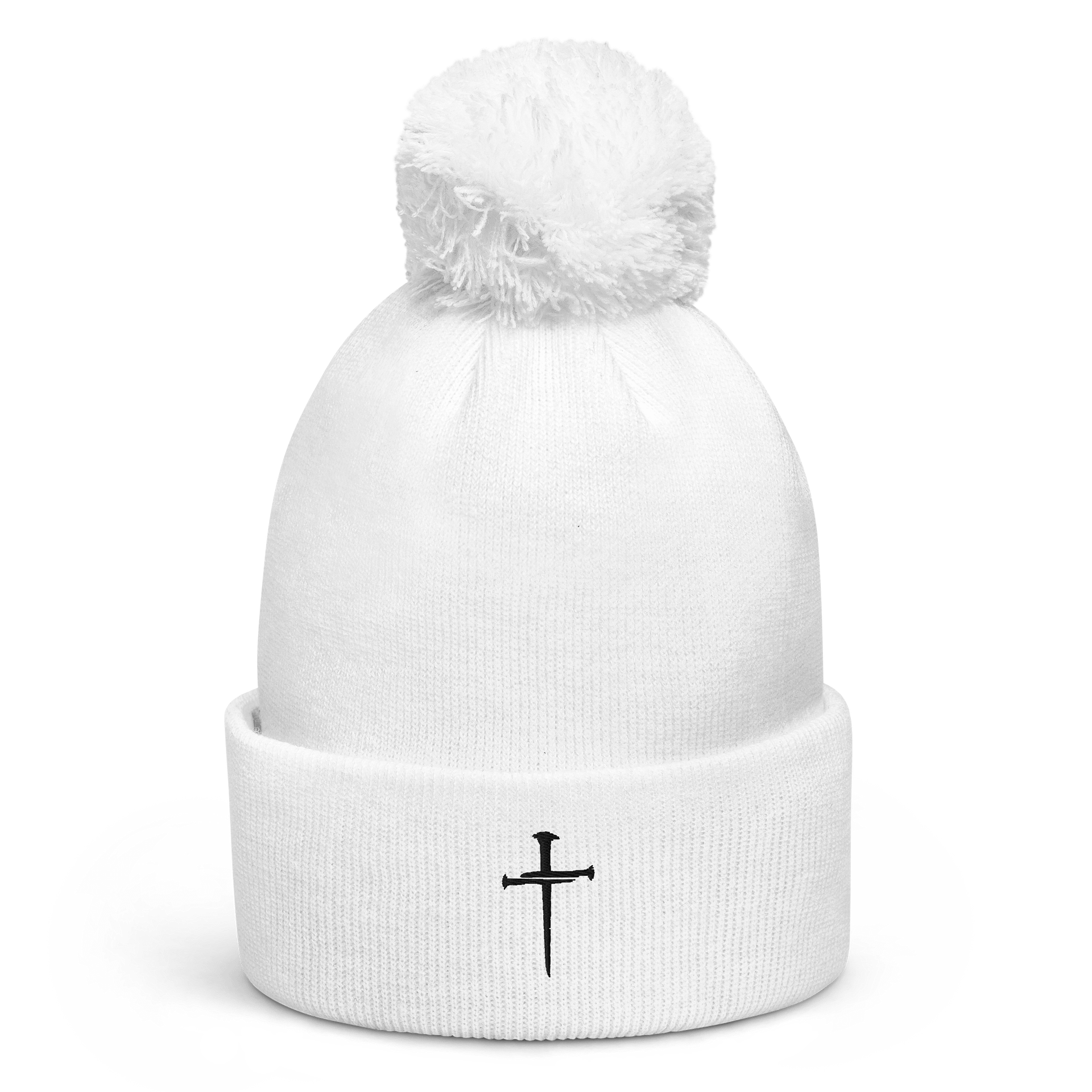 Faith Cross Embroidered Pom Beanie product image (6)