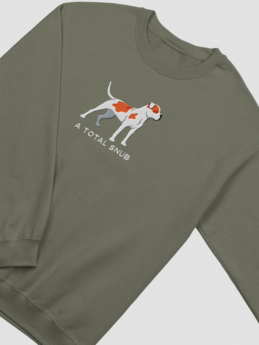 A Total Snub Sweatshirt (Embroidered) of an American Bulldog(Red & White) product image (15)